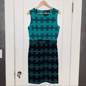Women’s Sleeveless Print Dress with Belt NWOT